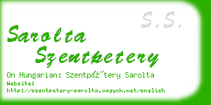 sarolta szentpetery business card